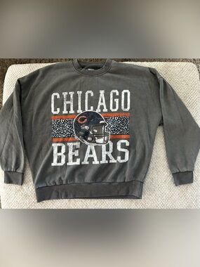 Givenchy Gray Chicago Bears Graphic Sweater with Orange Accent